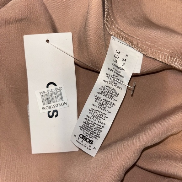 NWT ASOS EDITION drape satin cami midi dress in Stone (satin gold) Womens size 2 - Picture 8 of 11